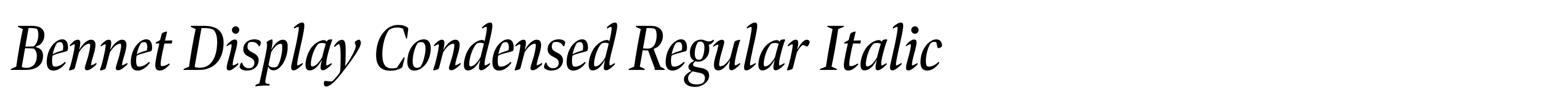 Bennet Display Condensed Regular Italic